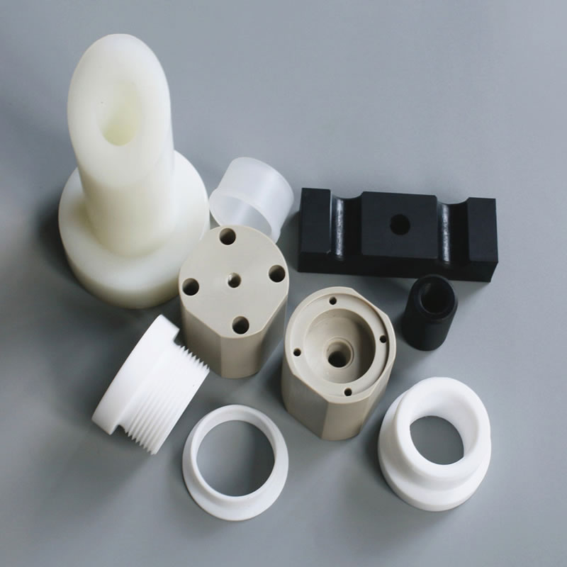 Rhannau wedi'u peiriannu plastig PTFE, PEEK, PCTFE, TFM